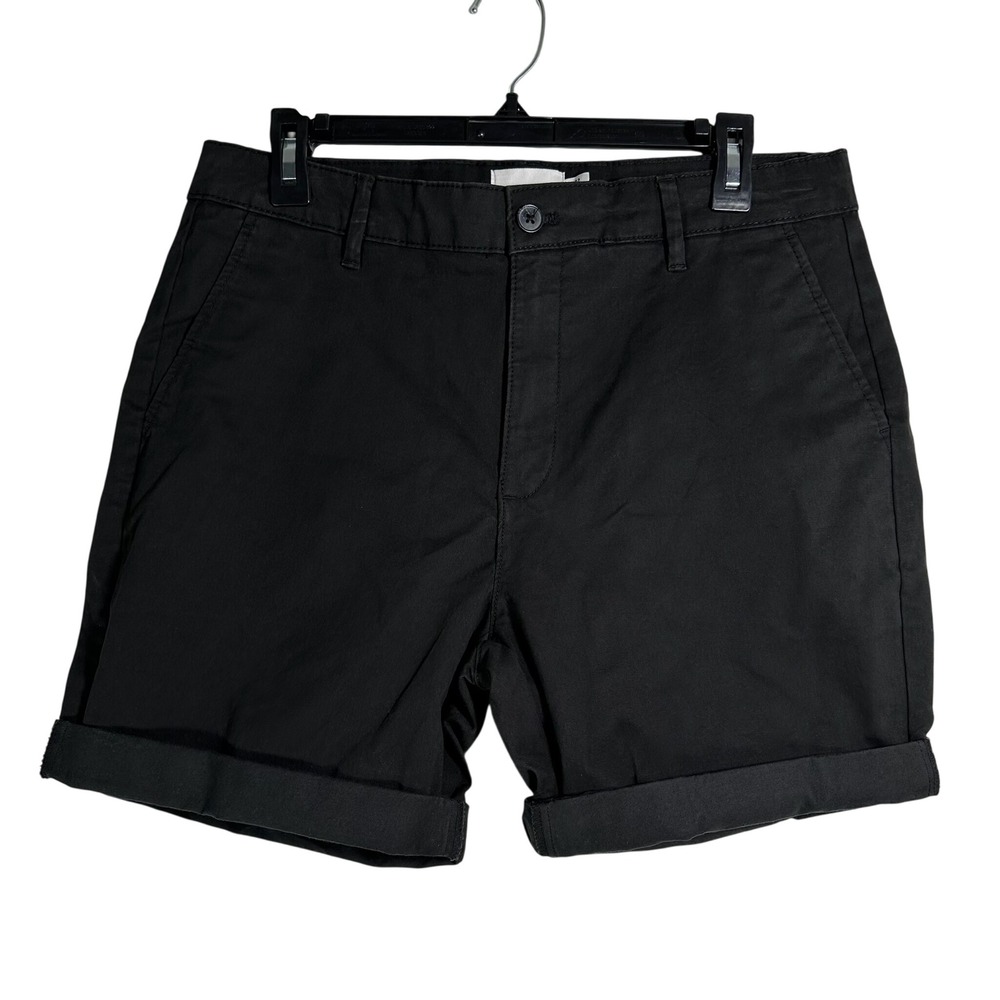 Topman Mens Black Chino Shorts Size 32 Slim Fit Stretch‎ Cotton 123619319